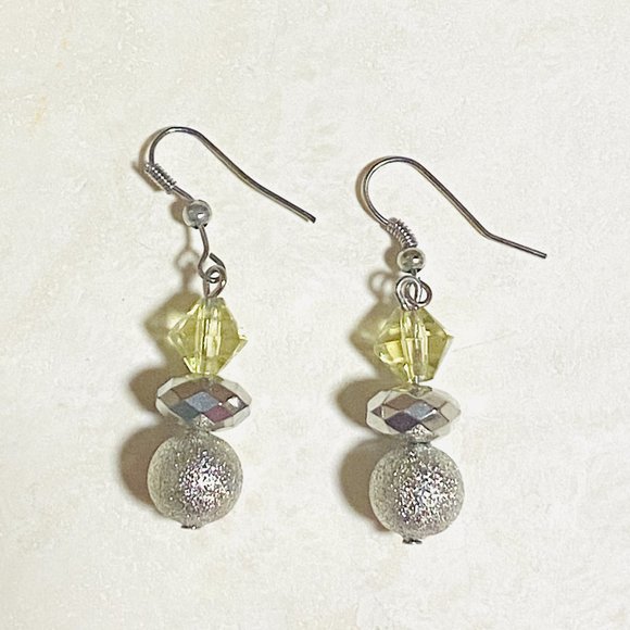 3/$10, Silver Tone Jewelry Set, Mismatched Long Necklace + Drop Earrings - Picture 7 of 8